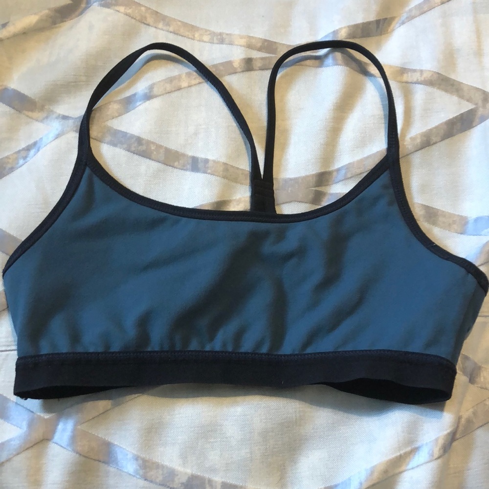 Black and blue lace Fabletics sports bra size small